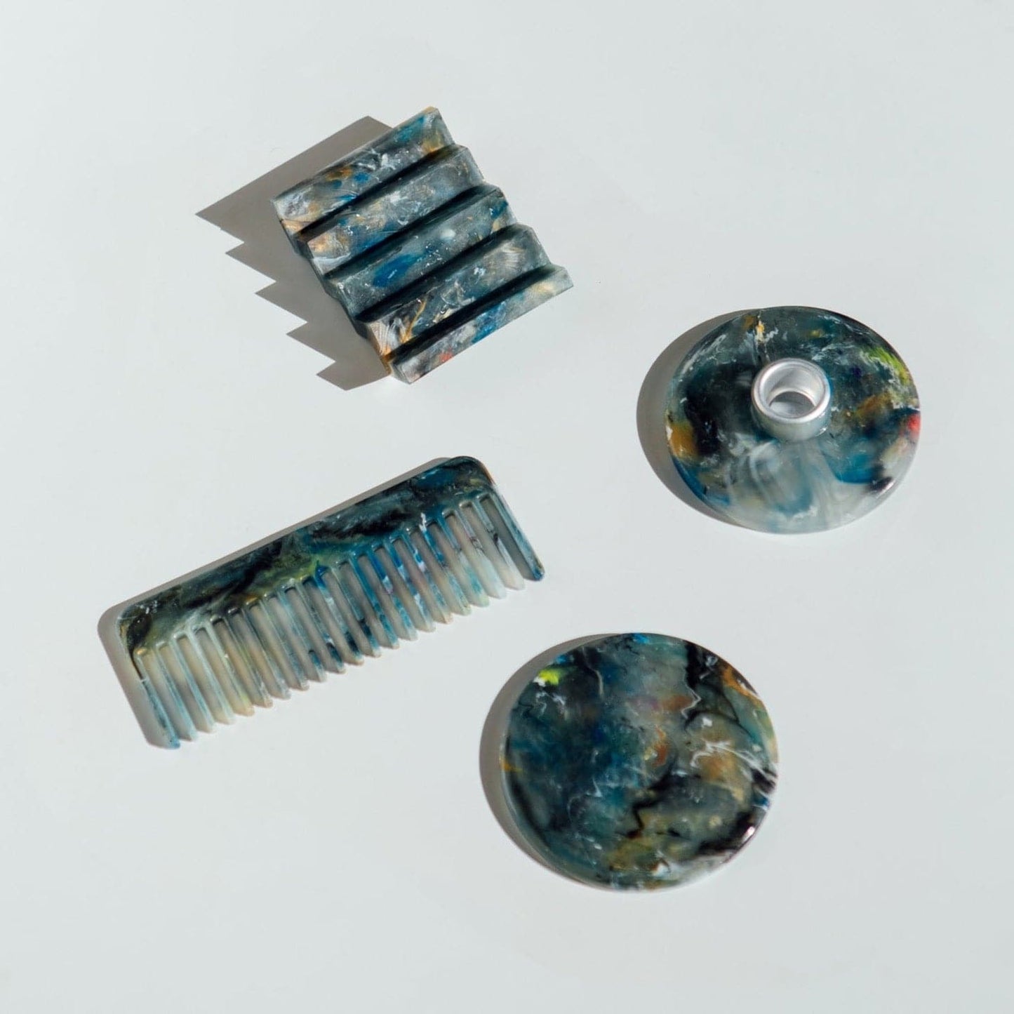 ‘Marble’ Recycled Candle Holder
