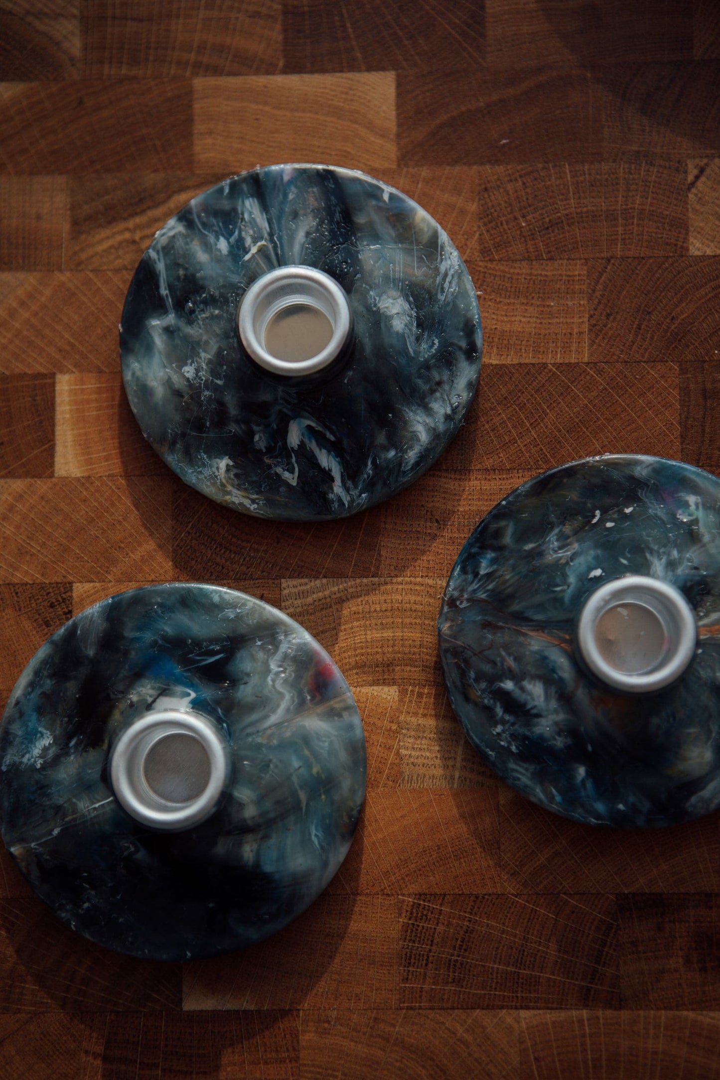 ‘Marble’ Recycled Candle Holder